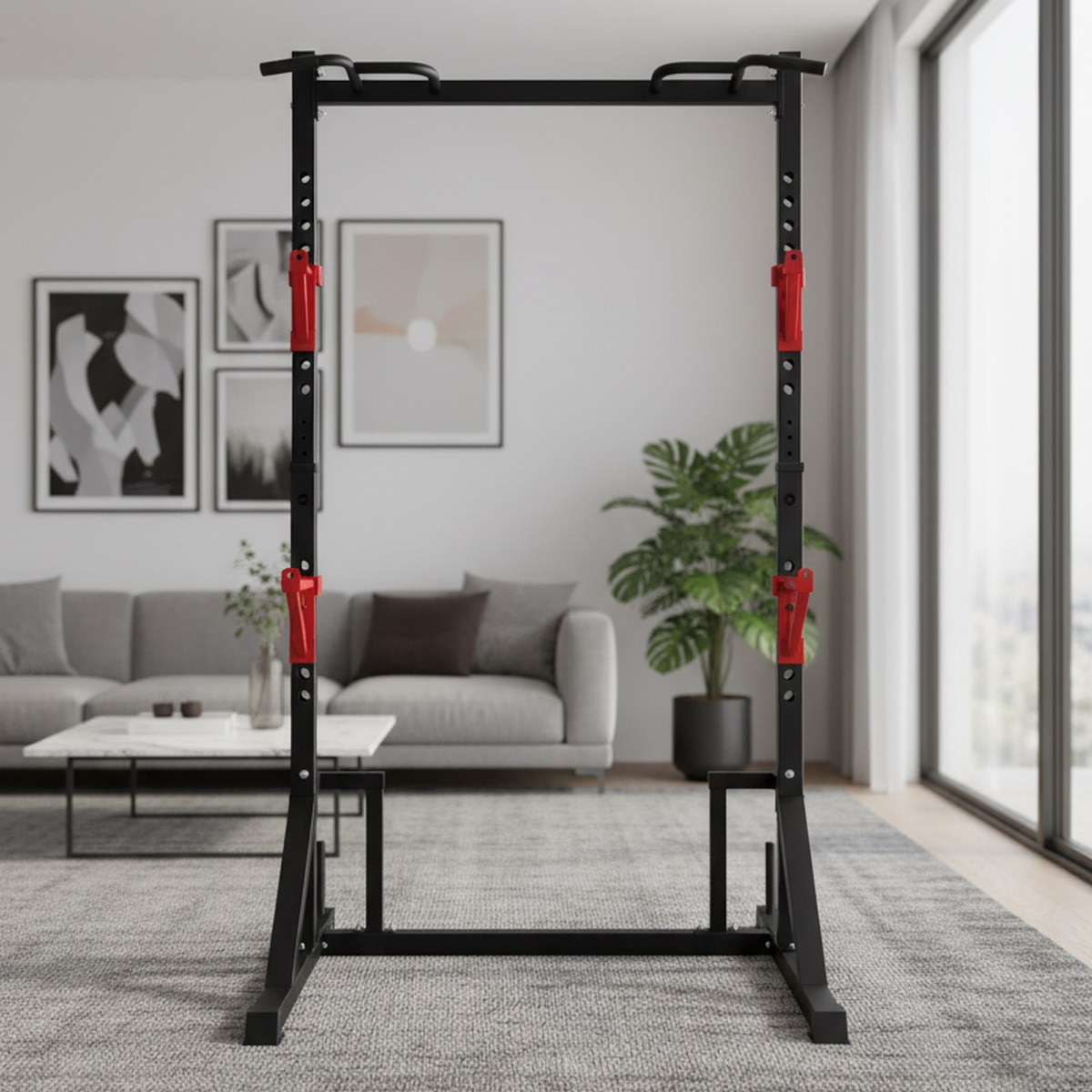 Pull Up Bar - Rack de fuerza ajustable con barra